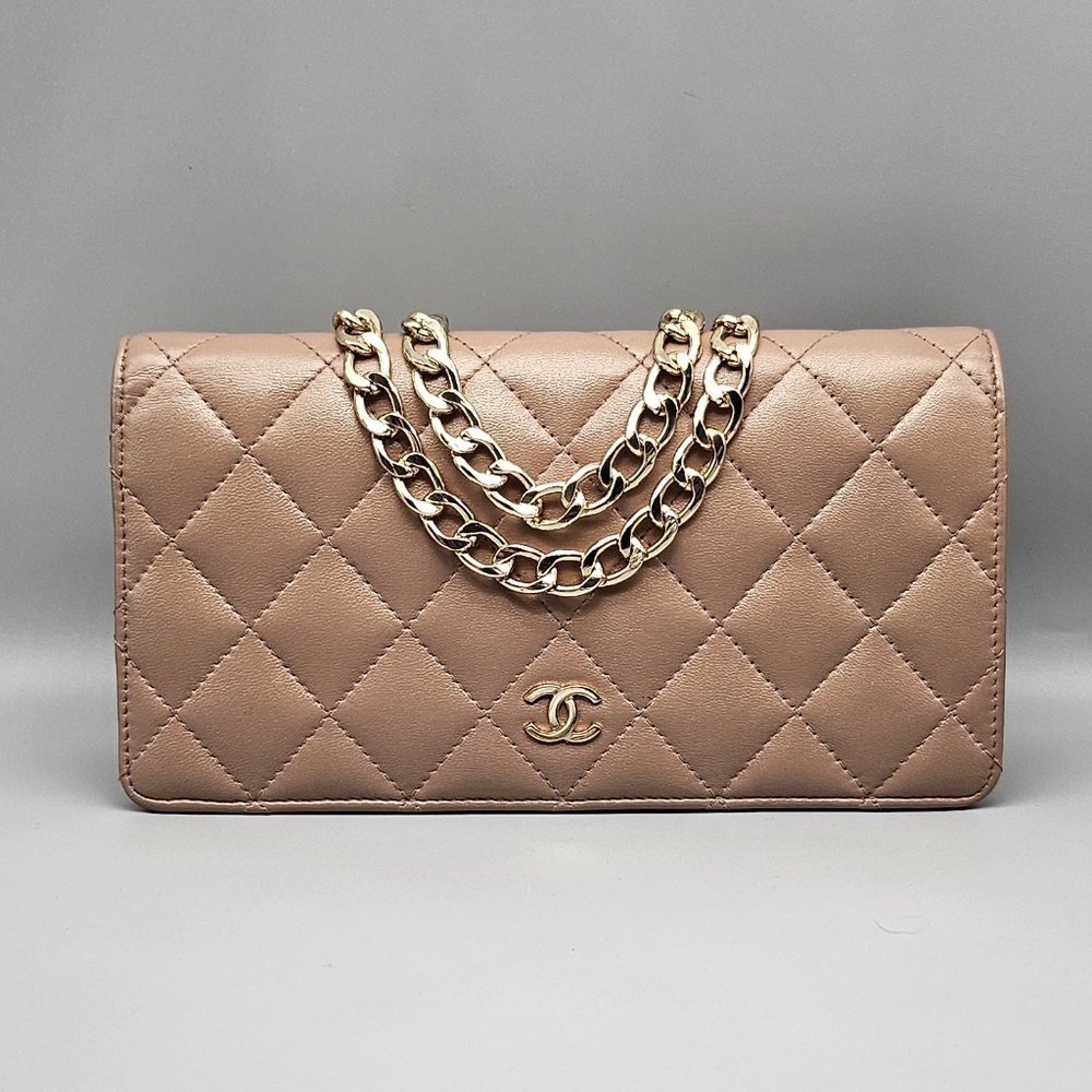 🖤CANEL Tan Quilted Leather Wallet/Clutch🖤 - Picture 6 of 17